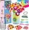 Flower Craft Kit for Kids - Make Your Own Flower Bouquet with Buttons and Felt Flowers, Vase Art Toy & Craft Project for Children, DIY Activity Gift for Boys & Girls Age 4 5 6 7 8 9 Year Old